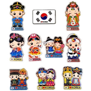 라베끄 한국전통기념품 인물 관광지 한복자석 10개