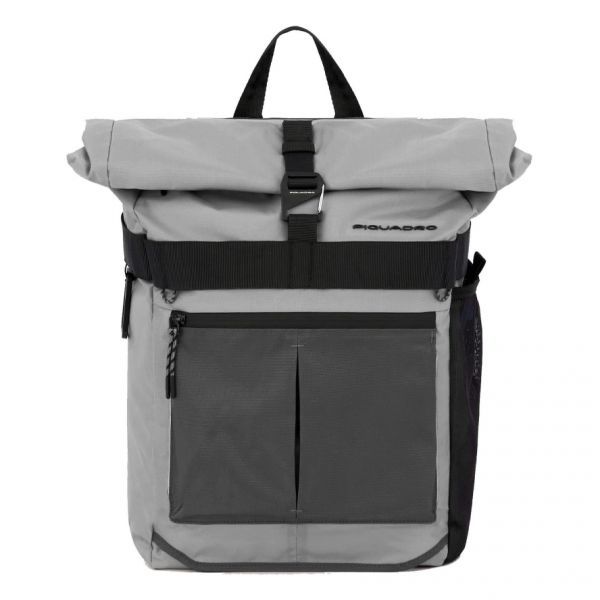 Piquadro Arne 롤탑 컴퓨터 백팩 LED 라이트 그레이 배낭 노트북 가방 169301