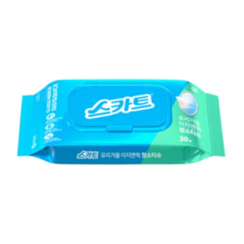 스카트 유리거울 이지앤퀵 청소티슈 캡형 30매 (1팩)_이미지