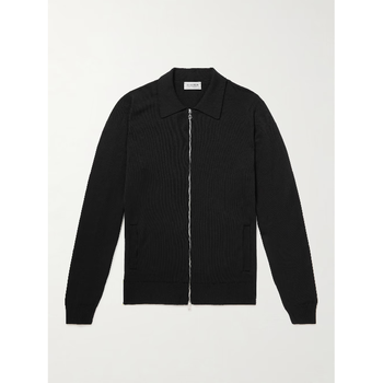 존스메들리 알스턴 슬림 핏 블랙 메리노 울 집업 가디건 TP5713118