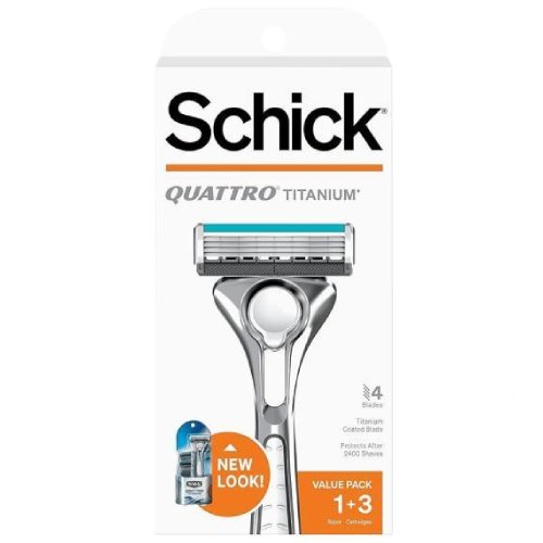 쉬크 쿼트로 4 티타늄 + 면도날 (해외구매, 면도기1개+날2개)_이미지