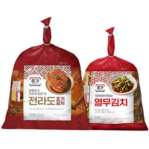 종가 전라도 포기김치 4.2kg + 열무김치 2.5kg