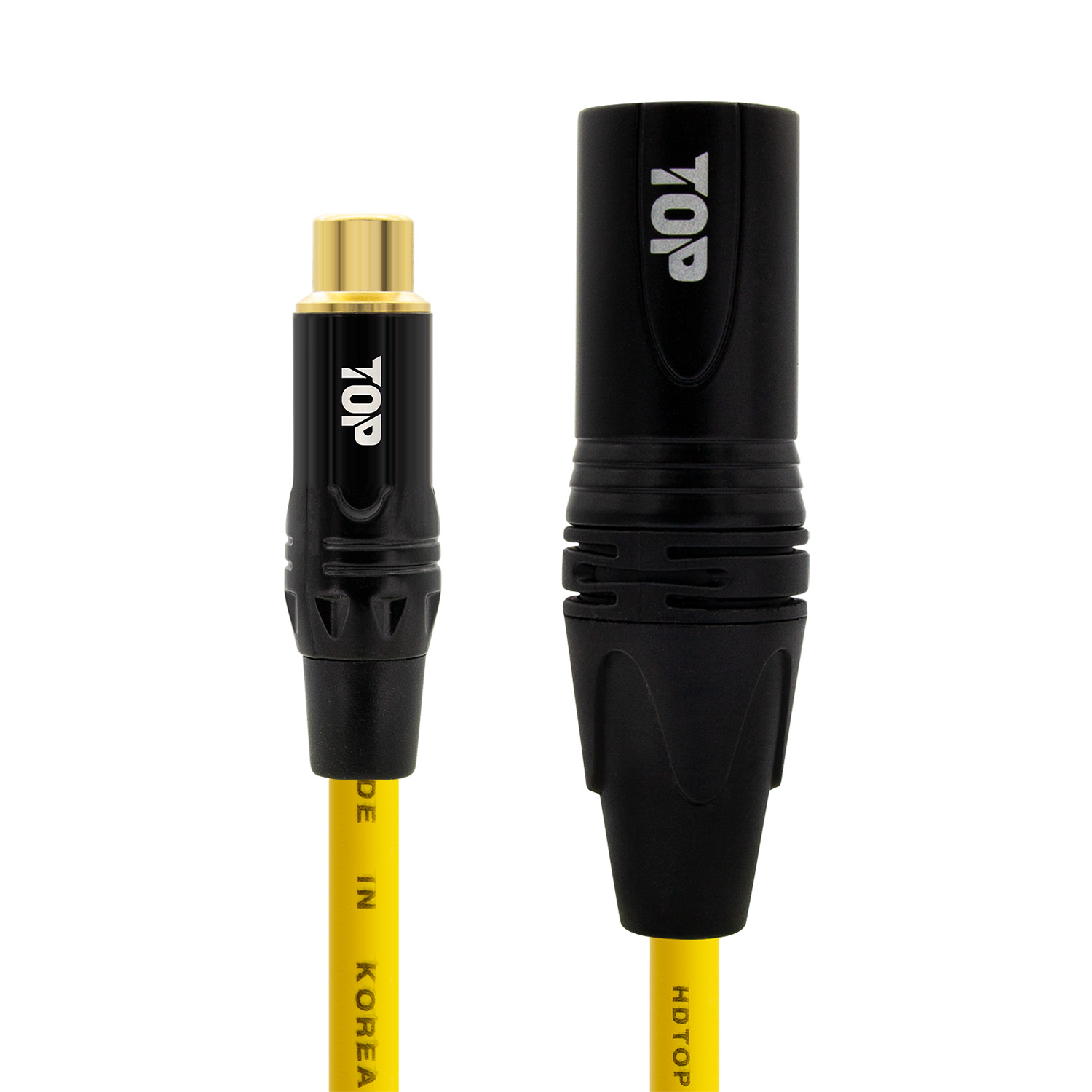 탑라인에이치디 HDTOP RCA 암 to XLR 수 케이블 블랙옐로우 (3m, HT-TP6126)_이미지