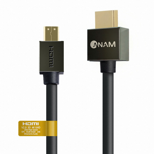 슬림 HDMI to micro HDMI V2.0 다크그레이 메탈 케이블
