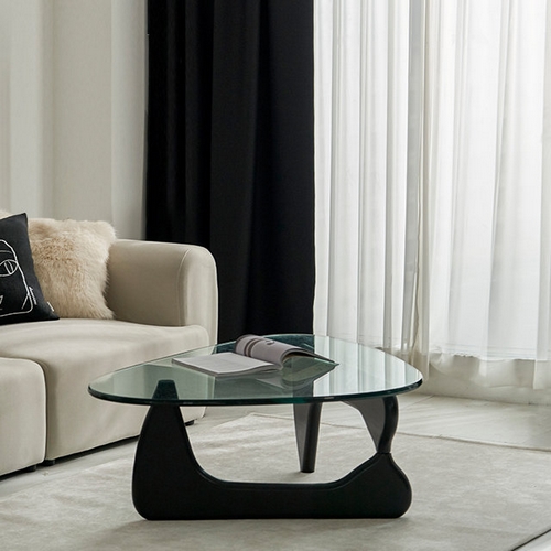 데코뷰 샤프 블랙 나비주름 암막 커튼 (75x161~240cm)_이미지