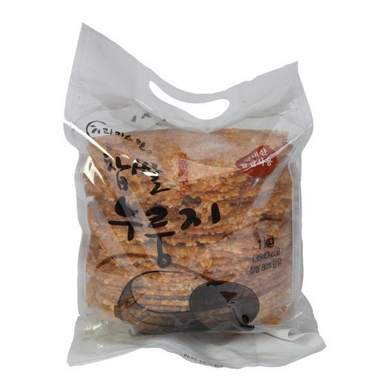 라이스웰 황동판에 구운 찹쌀 누룽지 1kg (3개)