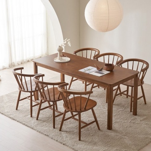 모던하우스 ON 리에티 월넛 천연원목 100% 식탁 1750 (의자별도)_이미지