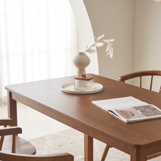 모던하우스 ON 리에티 월넛 천연원목 100% 식탁 1750 (의자별도)_이미지