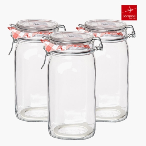 보르미올리 피도 유리 밀폐용기 화이트 3개입 1500ml_이미지