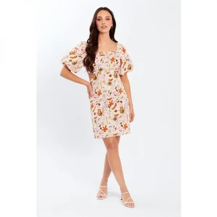 EnC Influ e 인플루언스 스퀘어 넥 미니 A라인 드레스 빨강 7622376_이미지