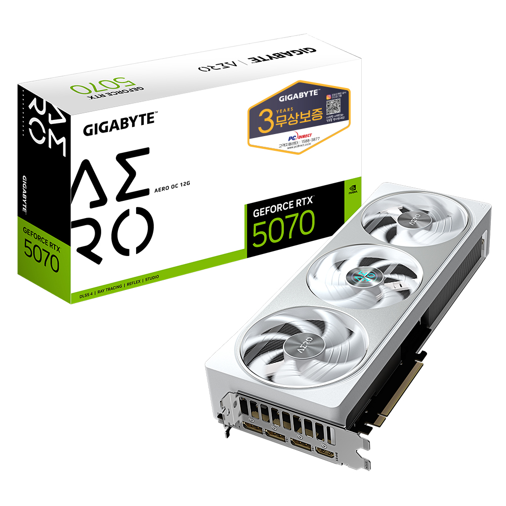 GIGABYTE 지포스 RTX 5070 AERO OC D7 12GB 피씨디렉트이미지입니다. 누르면 해당 게시물로 새창이동합니다.
