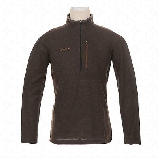 라푸마 KHEAT 반짚업 긴팔티셔츠 LME01C620 (브라운 남성용)