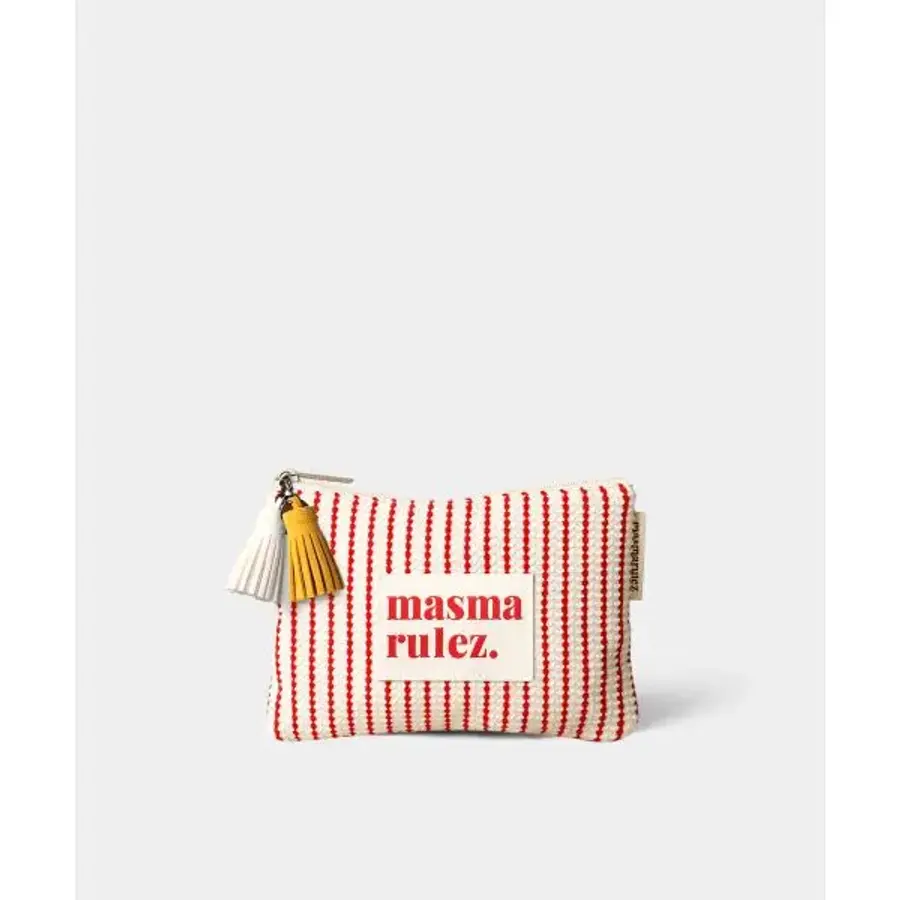 마스마룰즈 MASMARULEZ Basic pouch Waffle stipe 레드 5002828394 232363_이미지