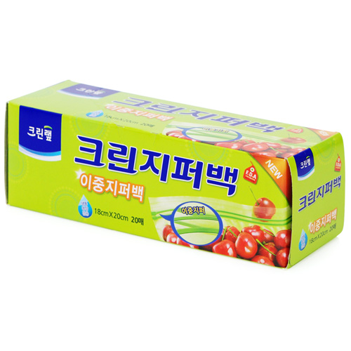 크린랲 크린 이중지퍼백 18x20cm (소) 20매 (10개(200매))_이미지