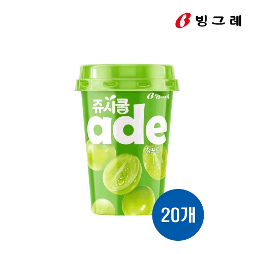 빙그레 쥬시쿨 에이드 청포도 250ml (20개)_이미지