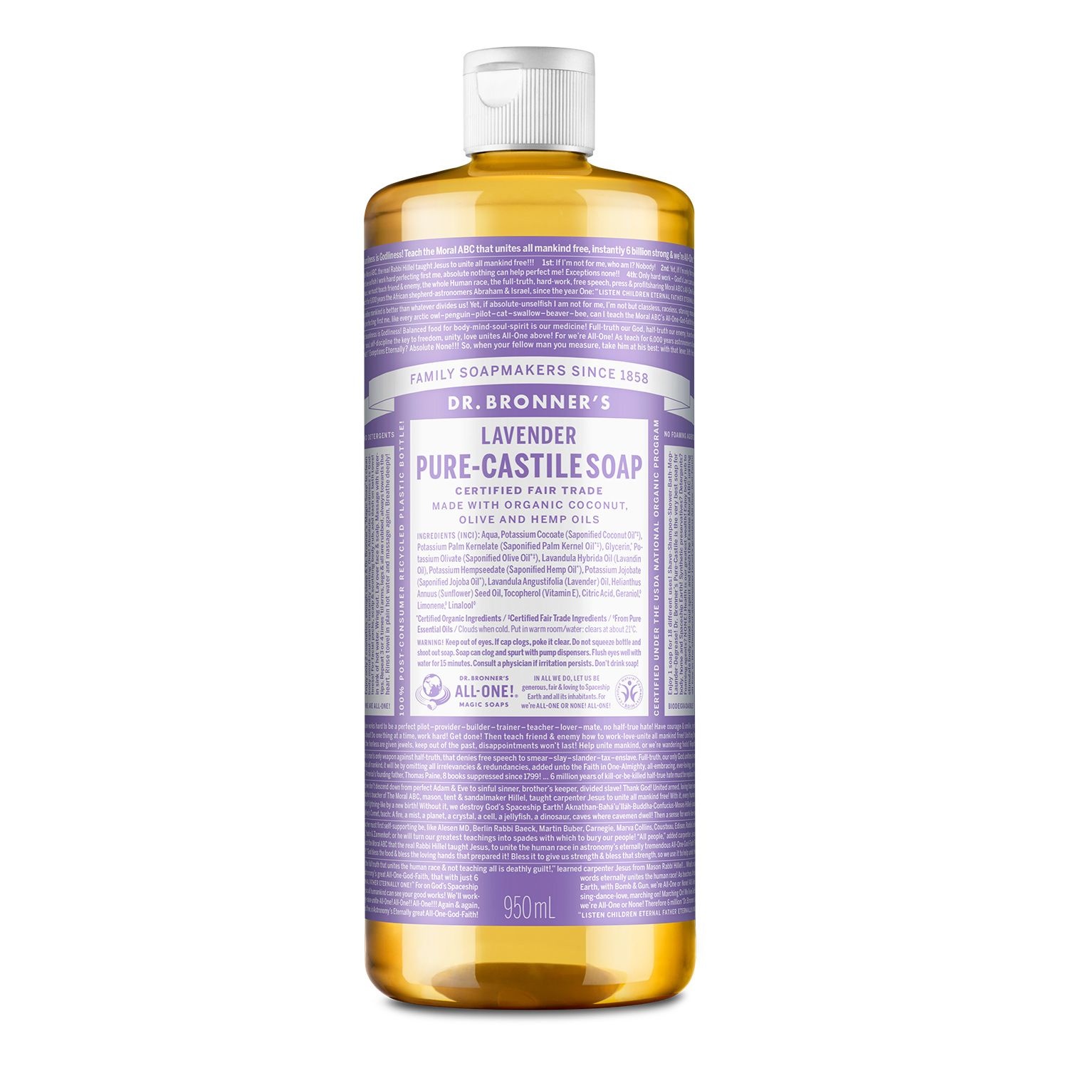 닥터브로너스 라벤더 퓨어 캐스틸 솝 950ml (1개)_이미지