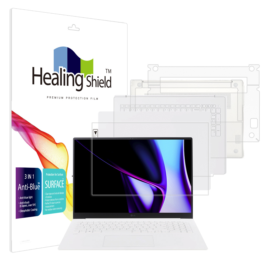 폰트리 힐링쉴드 LG전자 그램 프로17 17Z90SP 17ZD90SP 블루라이트차단 (액정보호필름 + 외부보호필름 3종 세트)