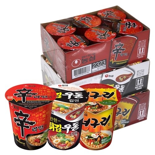 농심 신라면컵6개 + 튀김우동컵6개 + 얼큰한너구리컵6개
