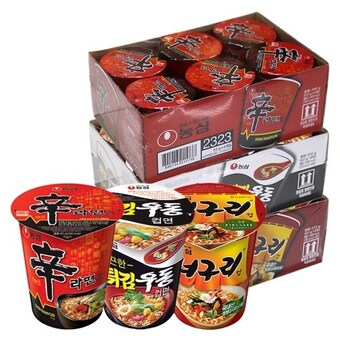농심 신라면컵6개 + 튀김우동컵6개 + 얼큰한<b>너구리</b>컵6개