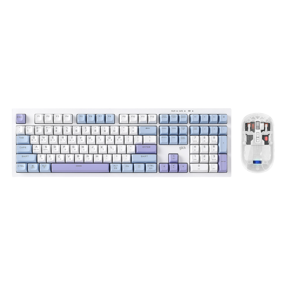 지클릭커 OFFICEPRO WMK80 사일런스 M 108 무선 키보드 마우스 세트 (Sky city)_이미지