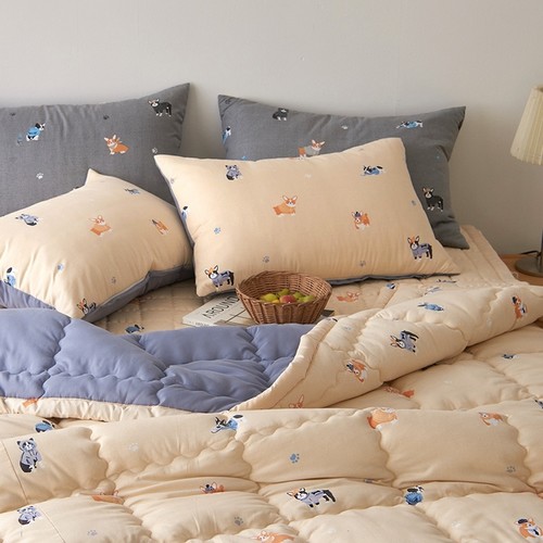 라몬떼 댕댕이 세미마이크로 사계절 차렵이불 베개커버 세트 (슈퍼싱글 SS)_이미지