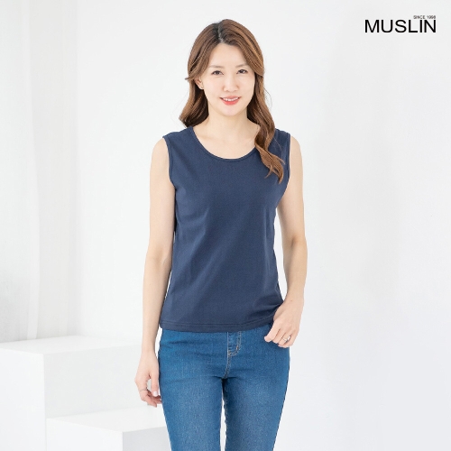 모슬린 엄마옷 나시 티셔츠 면 베이직 TS603156 중년여성/50대/60대/70대/빅사이즈/할머니옷_이미지