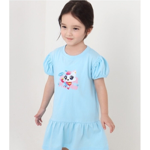 이너웨어 위시캣 여아용 코코냥 퍼프 소매 플레어 반팔 원피스 PK 0F16W649