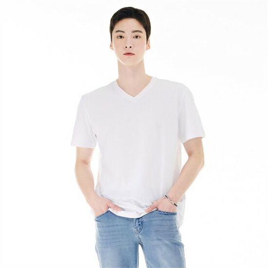 체이스컬트 공용 에센셜 브이넥 티셔츠 CBZU5803C01_이미지
