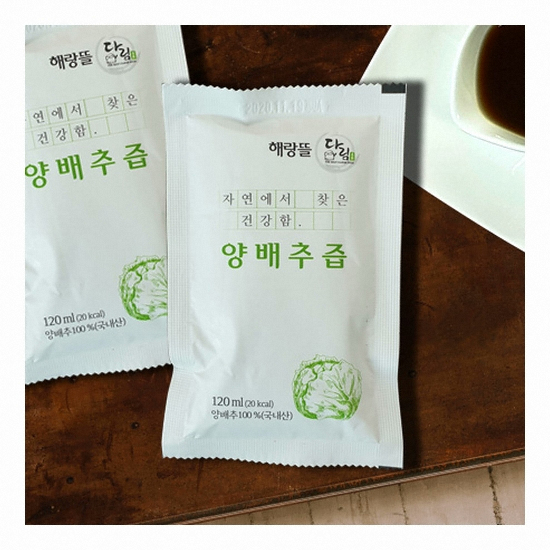 다림식품 해랑뜰 양배추즙 120ml 50포 (2개)_이미지