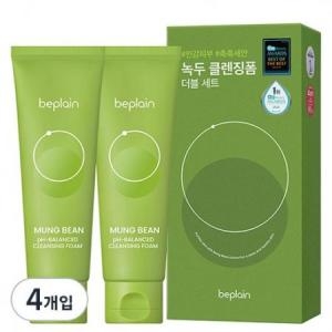 비플레인 NEW 녹두 약산성 클렌징폼 80ml (4개)
