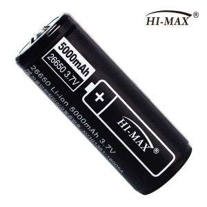 하이맥스 배터리 충전식 3.7v 대용량 26650 리튬이온 건전지 손전등 배터리 충전지 보호회로장착 5000mAh