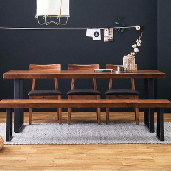 라자가구 캘리 우드슬랩 통원목 식탁 2000 (의자별도)_이미지