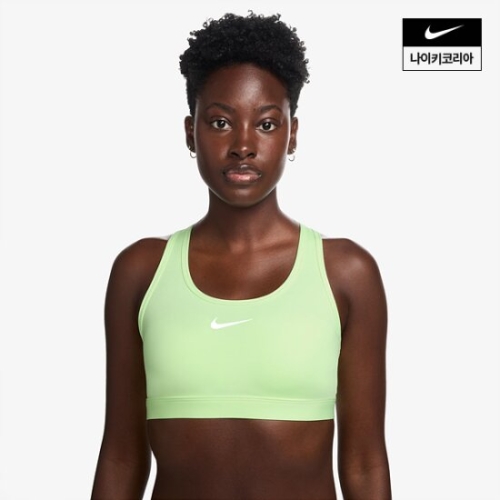 나이키 스우시 미디엄 서포트 패드 스포츠 브래지어_DX6822 (701, 배얼리 볼트)_이미지