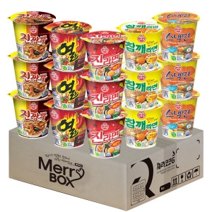 오뚜기 소컵라면세트 15개 진라면매운맛3+진짬뽕3+열라면3+참깨3+스낵면3_이미지
