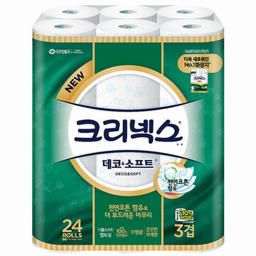크리넥스 데코 앤 소프트 30m (24롤) (2팩)_이미지