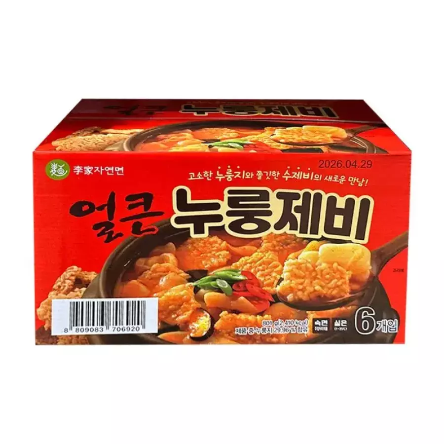 이가자연면 얼큰 누룽제비 133.5g (3개)_이미지