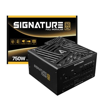 AONE 시그니처 <b>750W</b> 80PLUS골드 풀모듈러 ATX3.1 블랙