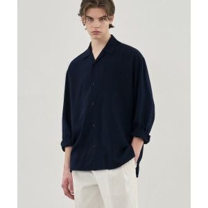 드로우핏 리에디션 린넨 오픈카라 셔츠 NAVY 989123