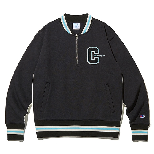  챔피온 12 oz 리버스 위브 하프집 트랙 자켓 CKJA2F008BK