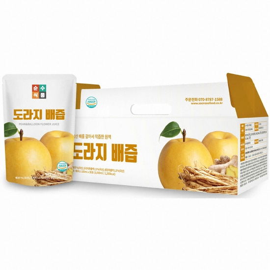 순수식품 도라지배즙 100ml 30포 (2개)_이미지