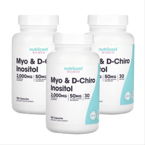뉴트리코스트 여성용 미오 및 d-카이로 이노시톨 120캡슐 (3개)