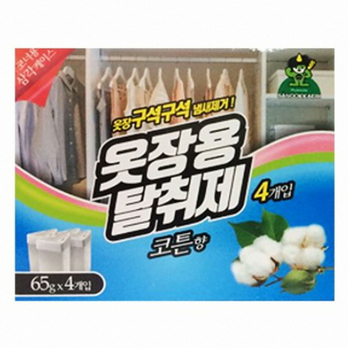 산도깨비 옷장용 탈취제 코튼향 65g 4개입 (2개)_이미지