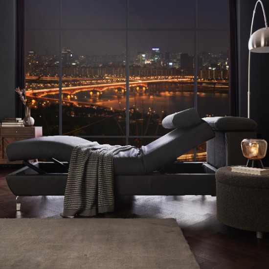 푹쉼 더킹 카우치 가죽 모션 리클라이너 1인용