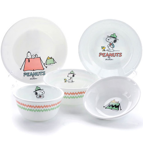 스누피캠핑 1인 한국형 찬기세트 5P