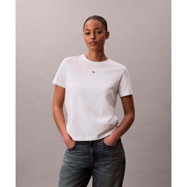 캘빈클라인 CALVIN KLEIN JEANS 여성 우븐라벨 클래식 핏 반팔 티셔츠 47F227G YAF 47F227GYAF 198980