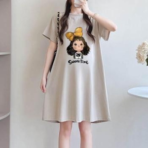 ONM 러블리 루즈핏 소녀프린트 반팔원피스 여성 임산부 33115990