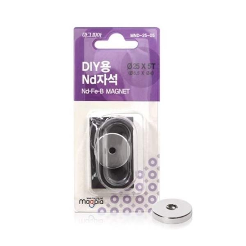 마그피아 227YLY75 DIY용 ND자석 원형구멍 25x5T/ MNDS-25-05 1개입 갑 10개입