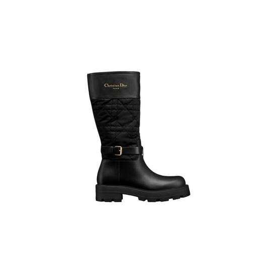 크리스찬디올 D 타운 부츠 카프스킨 앤 까나쥬 모티프 자수 나일론 블랙 KDT210CGN-S900_이미지