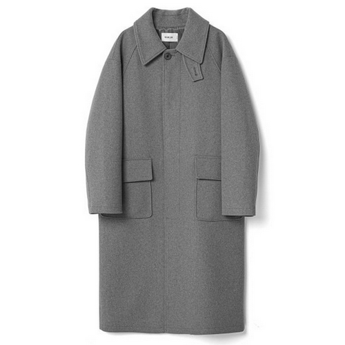 키뮤어 서플러스 울(WOOL) 세미오버 발마칸 코트 (그레이)