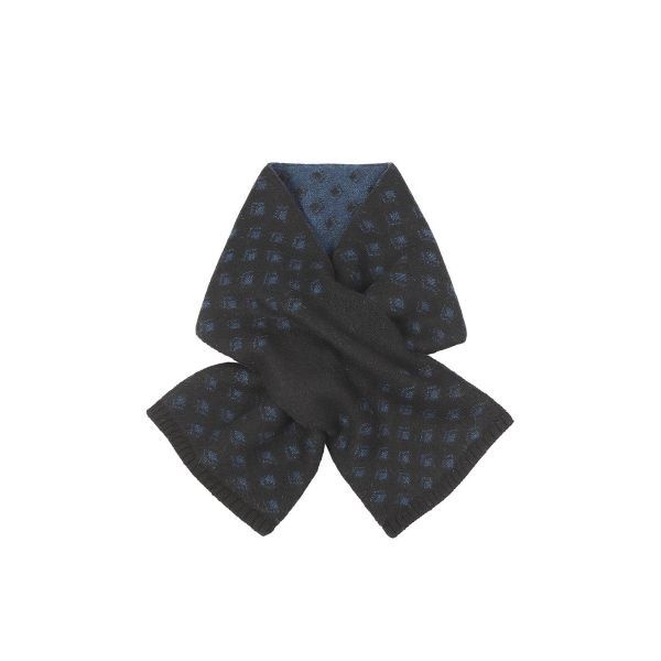 트라이본즈 노티그 NOTIG 캐시미어 100 쁘띠 터널홀 올오버 머플러 블랙 1974648